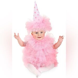 Pink Ruffled Cotton Candy Baby Girl Costume